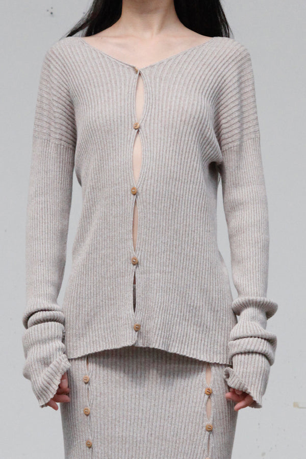 BASERANGE Birgi Cardigan Portugal BAS-KBIC-LM-AU23-UNDYED